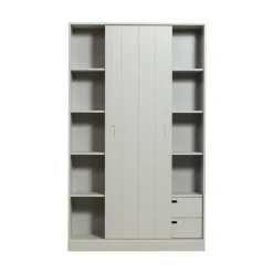 WOOOD Wandkasten|Industriele Kasten|Mila Schuifdeurkast Dennenhout Dust 120cm