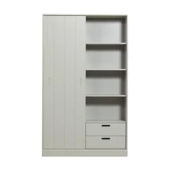 WOOOD Wandkasten|Industriele Kasten|Mila Schuifdeurkast Dennenhout Dust 120cm