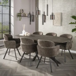 Kalfort Eettafels|Miles Eettafel deens ovaal Brons 215cm