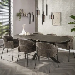 Kalfort Eettafels|Miles Eettafel deens ovaal Brons 215cm