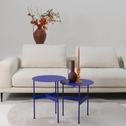 Redin Design Bijzettafels|Miles Laag Bijzettafel Blauw 40cm
