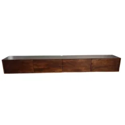 Vane Living Industriele Kasten|Tv Meubels|Milo Zwevend Tv meubel walnoot 240cm