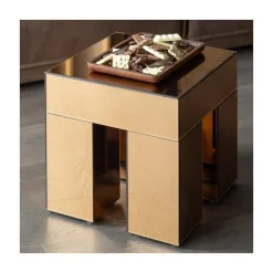 WOOOD Bijzettafels|Mirrox Bijzettafel Spiegelglas Bruin 45cm