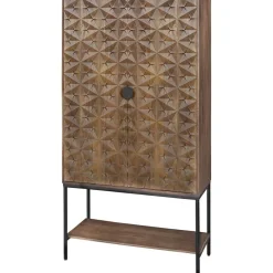 Mysons Wandkasten|Industriele Kasten|Mitchell Wandkast met onderplank Walnoot 100cm