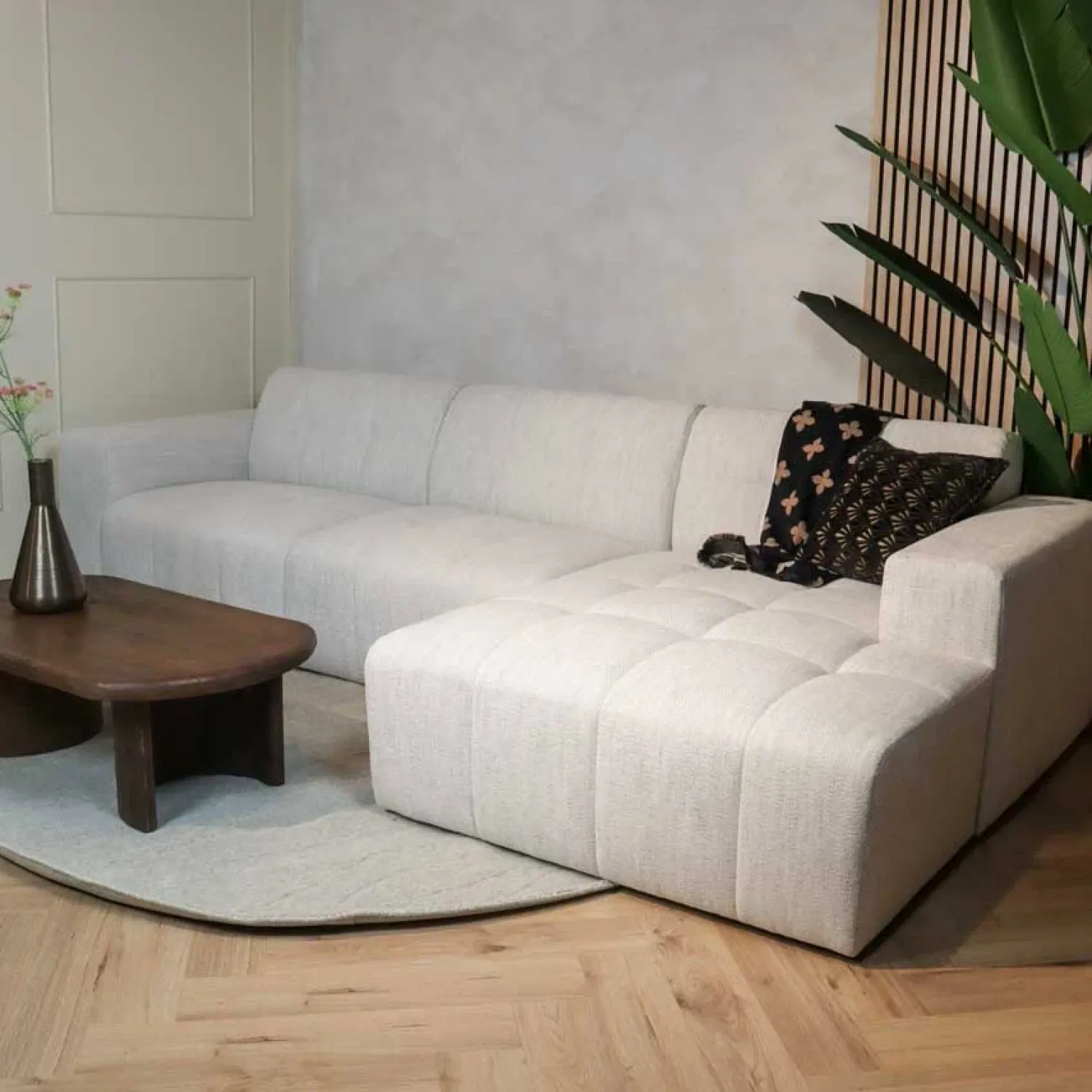 Pepp Hoekbanken|Modulaire Banken|Modulaire Bank Wave Chaise longue rechts Modesto wit