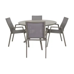 Lesli Living Tuintafels|Mojito Tuintafel Rond keramisch taupe 120cm