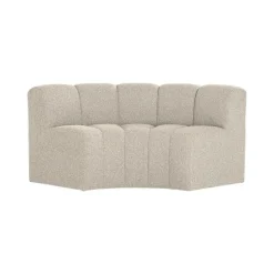 WOOOD Eetkamerbanken|Eetkamerbanken|Mojo Eetkamerbank Halfronde hoek Rugleuning Bouclé Beige