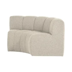 WOOOD Eetkamerbanken|Eetkamerbanken|Mojo Eetkamerbank Halfronde hoek Rugleuning Bouclé Beige