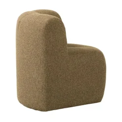 WOOOD Eetkamerbanken|Eetkamerbanken|Mojo Eetkamerbank Hoek Met Rugleuning Bouclé Geel/Bruin Melange