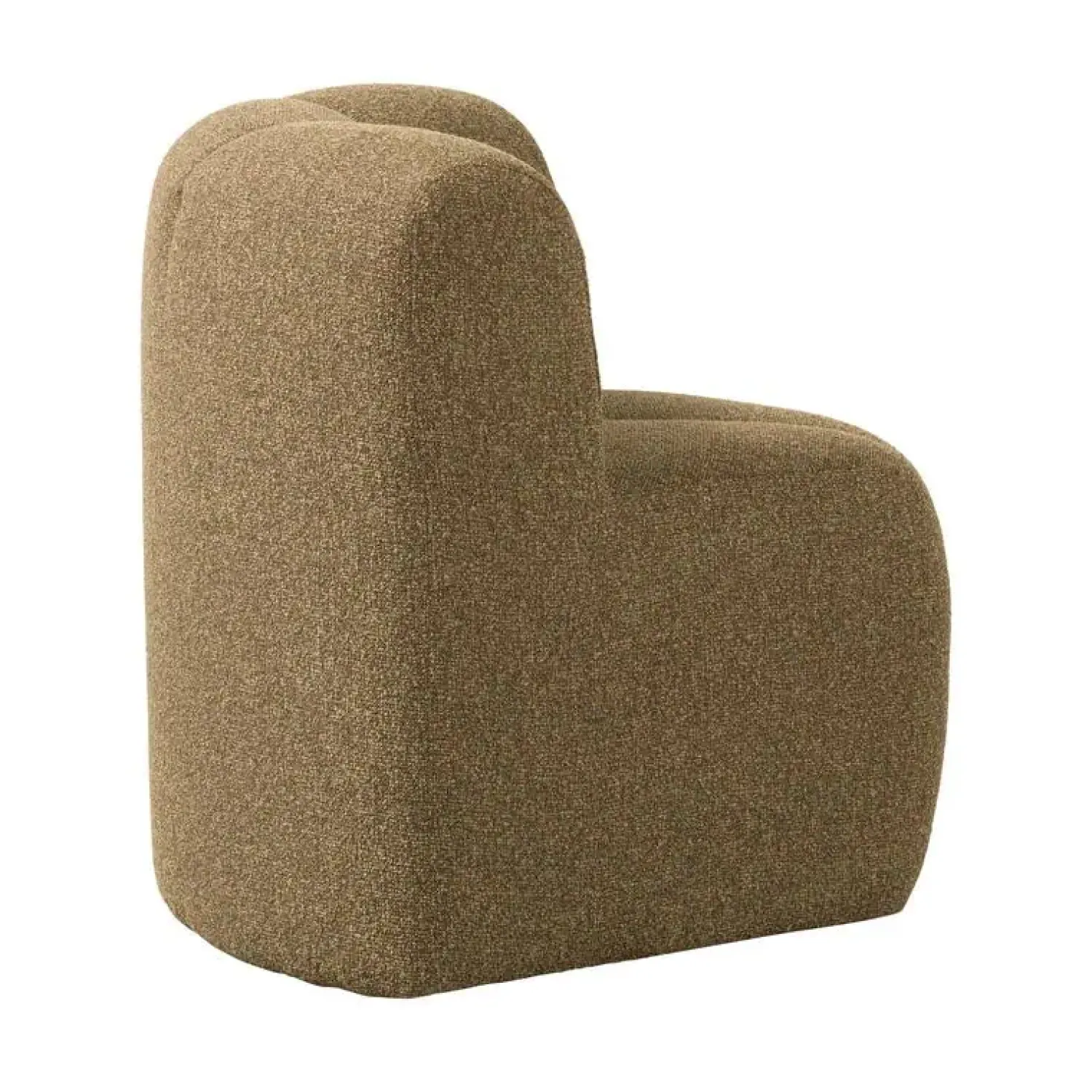 WOOOD Eetkamerbanken|Eetkamerbanken|Mojo Eetkamerbank Hoek Met Rugleuning Bouclé Geel/Bruin Melange