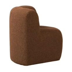 WOOOD Eetkamerbanken|Eetkamerbanken|Mojo Eetkamerbank Hoek Met Rugleuning Bouclé Roestbruin Melange
