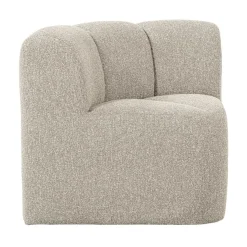 WOOOD Eetkamerbanken|Eetkamerbanken|Mojo Eetkamerbank Hoek Met Rugleuning Bouclé Beige Melange
