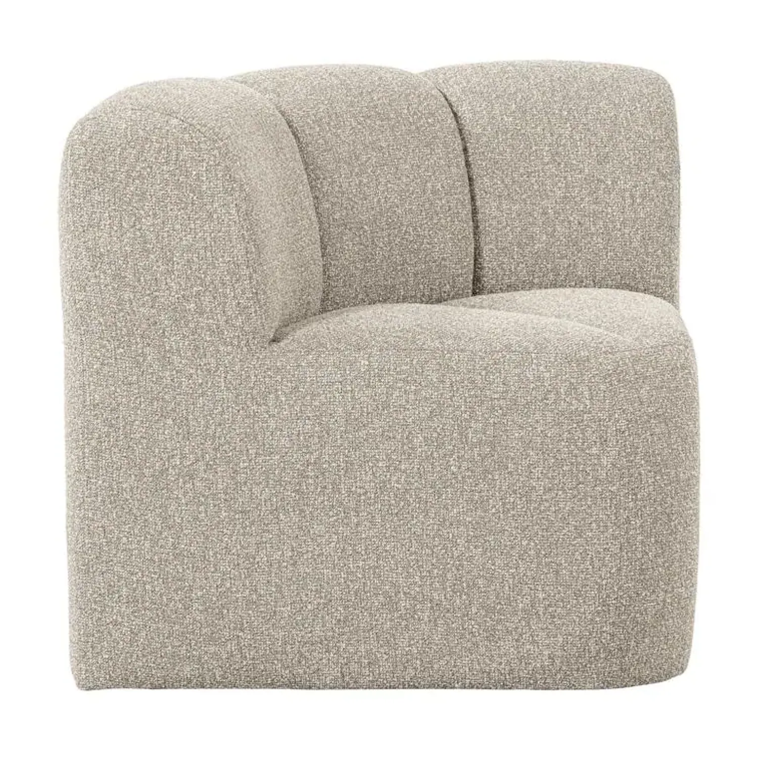 WOOOD Eetkamerbanken|Eetkamerbanken|Mojo Eetkamerbank Hoek Met Rugleuning Bouclé Beige Melange