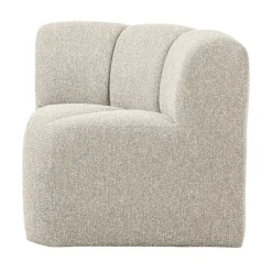 WOOOD Eetkamerbanken|Eetkamerbanken|Mojo Eetkamerbank Hoek Met Rugleuning Bouclé Beige Melange