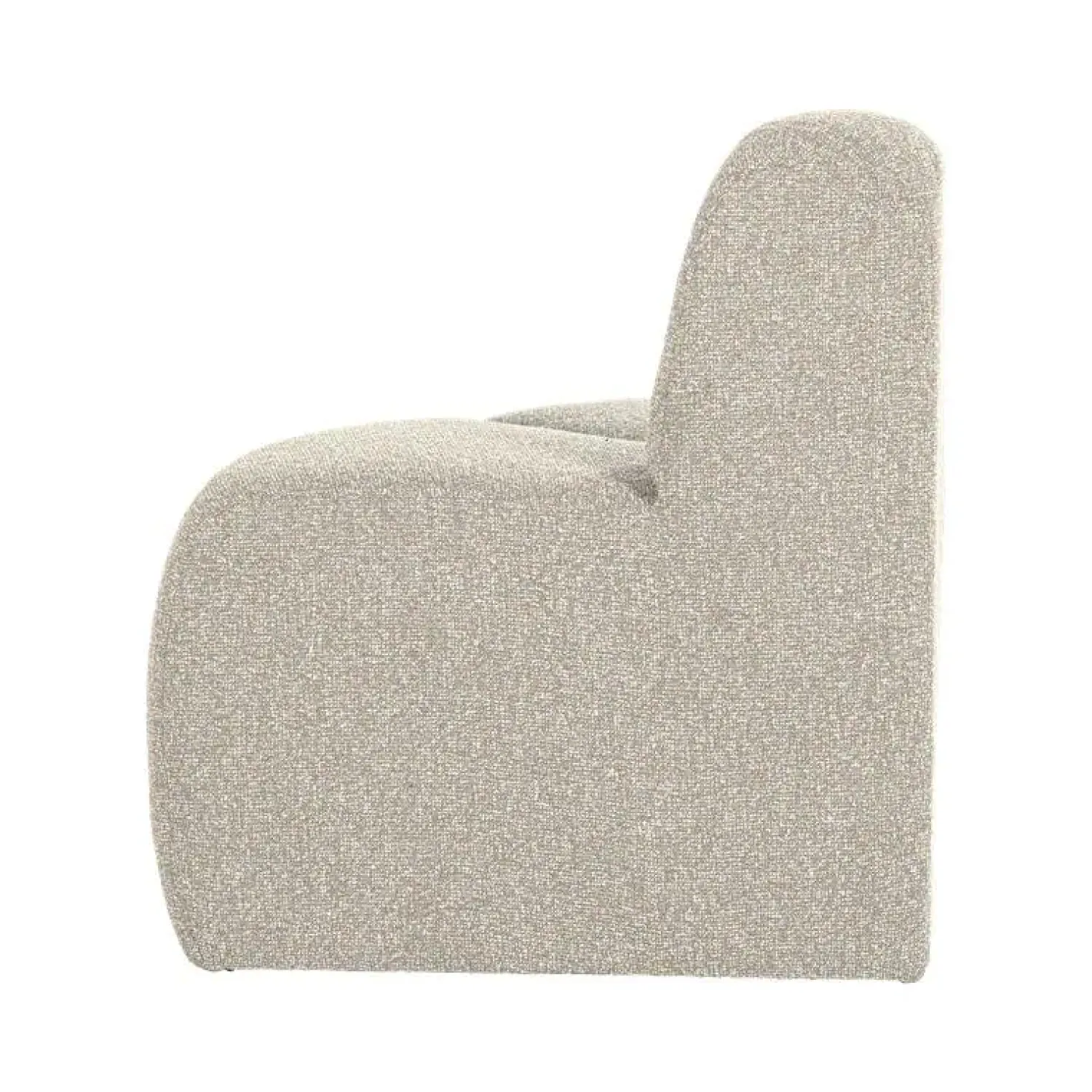 WOOOD Eetkamerbanken|Eetkamerbanken|Mojo Eetkamerbank Hoek Rond Rugleuning Bouclé Beige melange