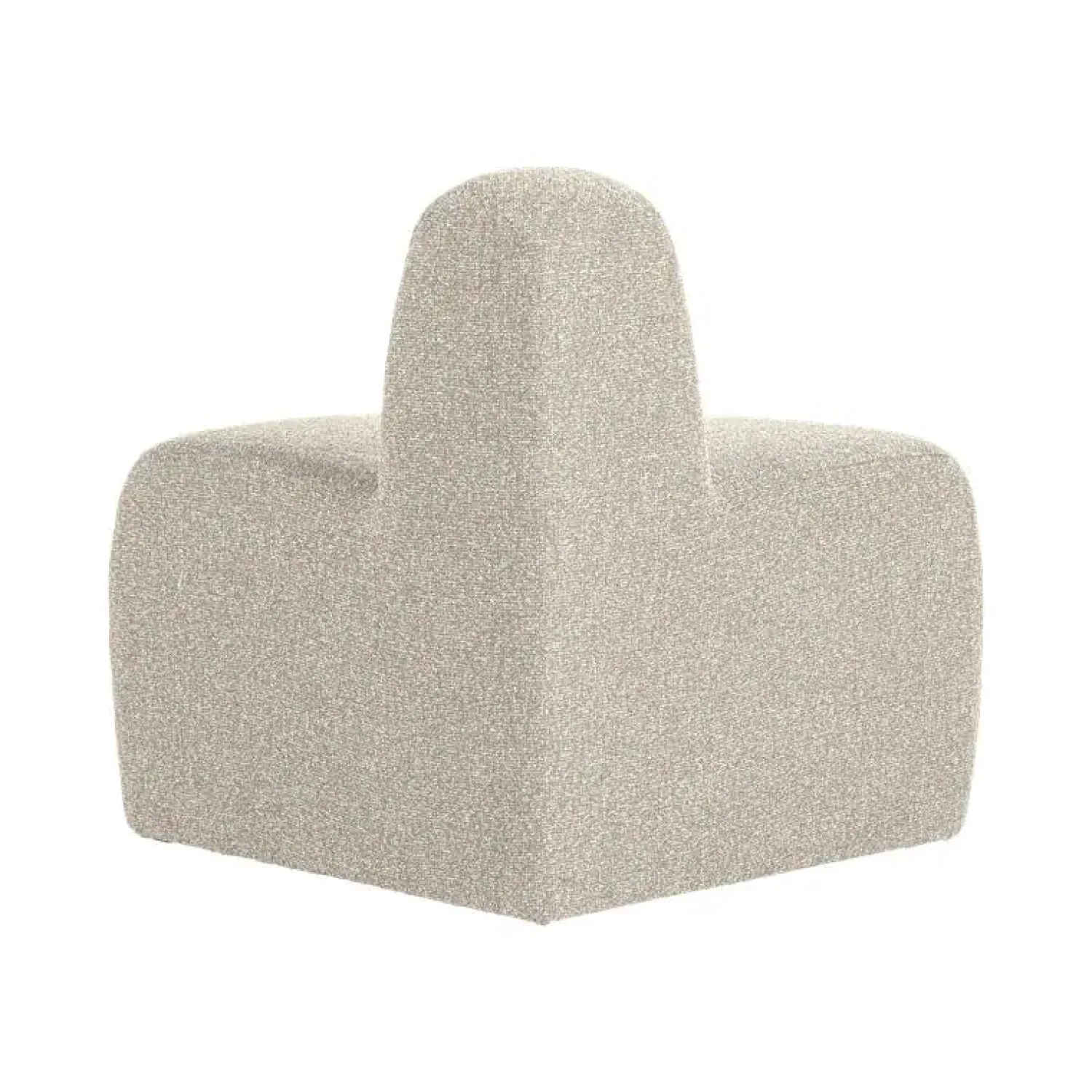 WOOOD Eetkamerbanken|Eetkamerbanken|Mojo Eetkamerbank Hoek Rond Rugleuning Bouclé Beige melange