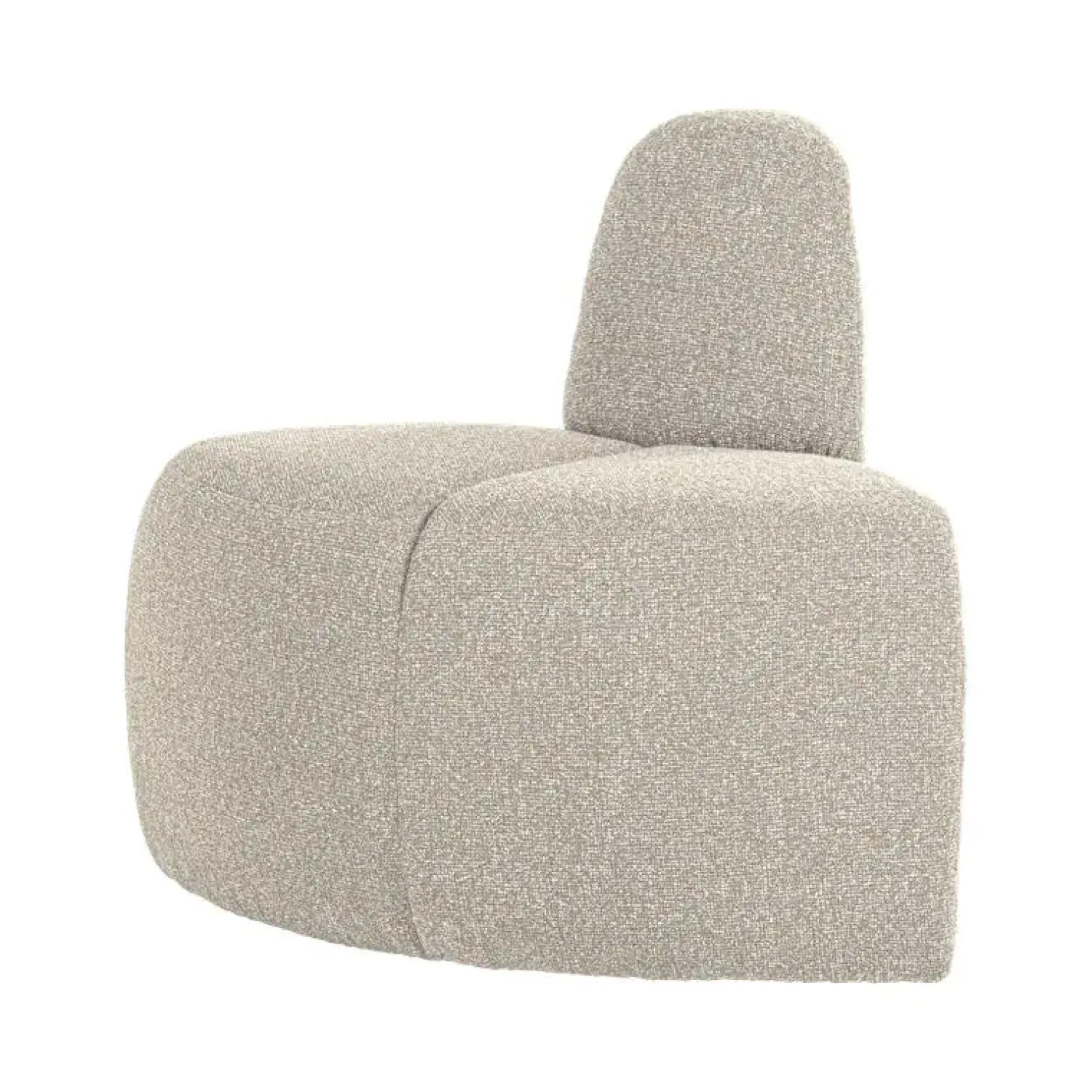 WOOOD Eetkamerbanken|Eetkamerbanken|Mojo Eetkamerbank Hoek Rond Rugleuning Bouclé Beige melange
