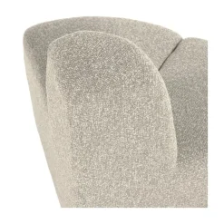WOOOD Eetkamerbanken|Eetkamerbanken|Mojo Eetkamerbank Hoek Rond Rugleuning Bouclé Beige melange