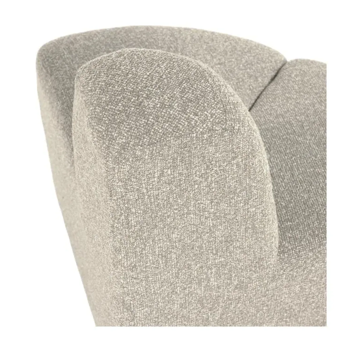 WOOOD Eetkamerbanken|Eetkamerbanken|Mojo Eetkamerbank Hoek Rond Rugleuning Bouclé Beige melange