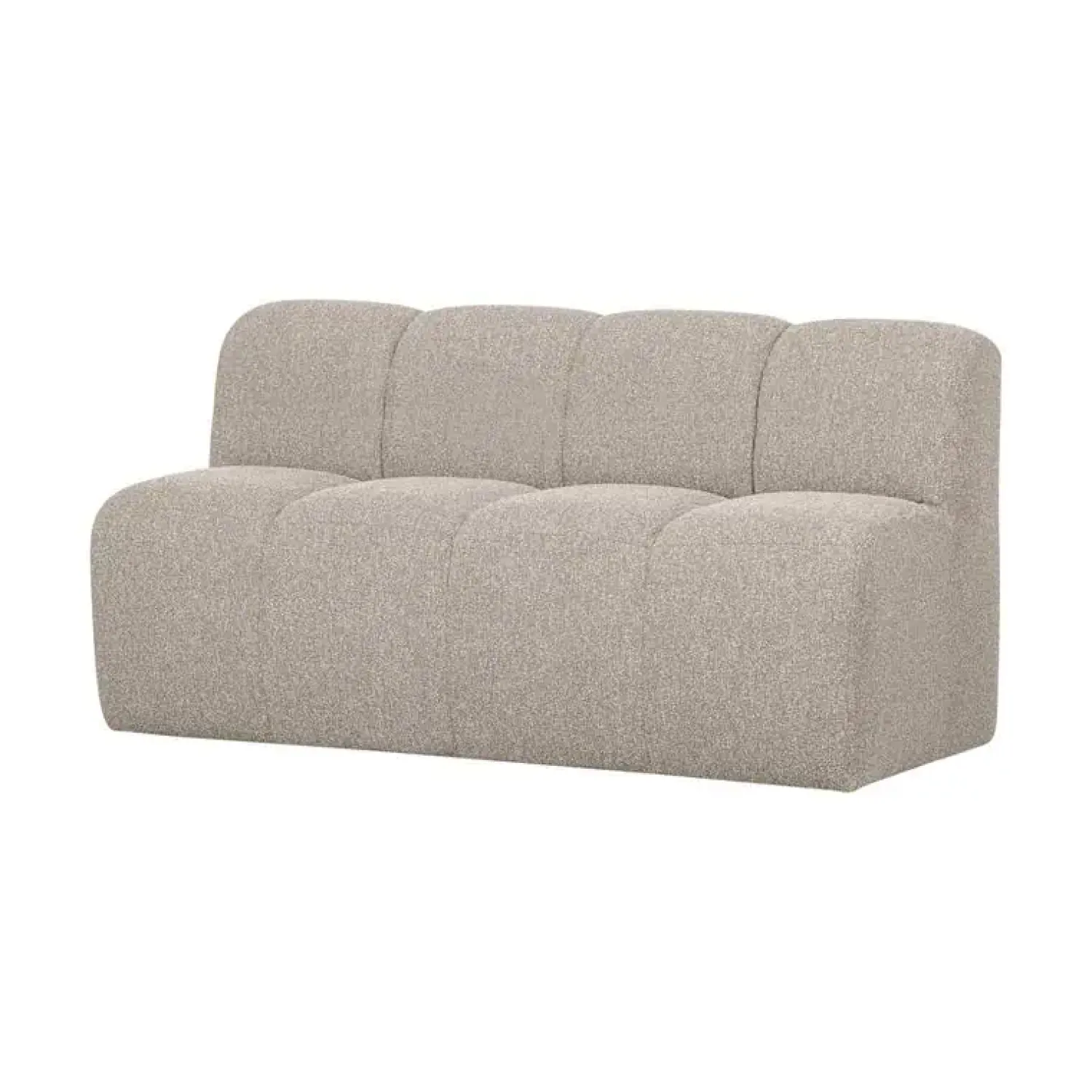 WOOOD Eetkamerbanken|Eetkamerbanken|Mojo Eetkamerbank Met Rugleuning Bouclé Beige Melange 164cm