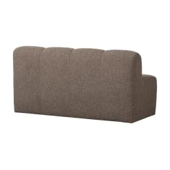WOOOD Eetkamerbanken|Eetkamerbanken|Mojo Eetkamerbank Met Rugleuning Bouclé Bruin Melange 164cm