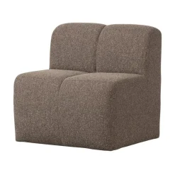 WOOOD Eetkamerbanken|Eetkamerbanken|Mojo Eetkamerbank Met Rugleuning Bouclé Bruin Melange 84cm