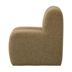 WOOOD Eetkamerbanken|Eetkamerbanken|Mojo Eetkamerbank Met Rugleuning Bouclé Geel/Bruin Melange 84cm