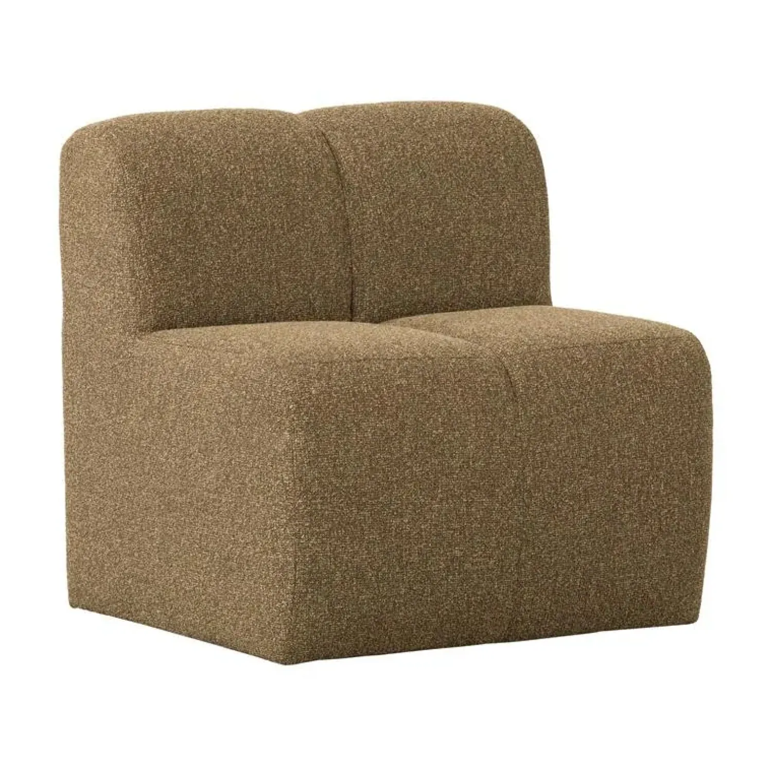 WOOOD Eetkamerbanken|Eetkamerbanken|Mojo Eetkamerbank Met Rugleuning Bouclé Geel/Bruin Melange 84cm