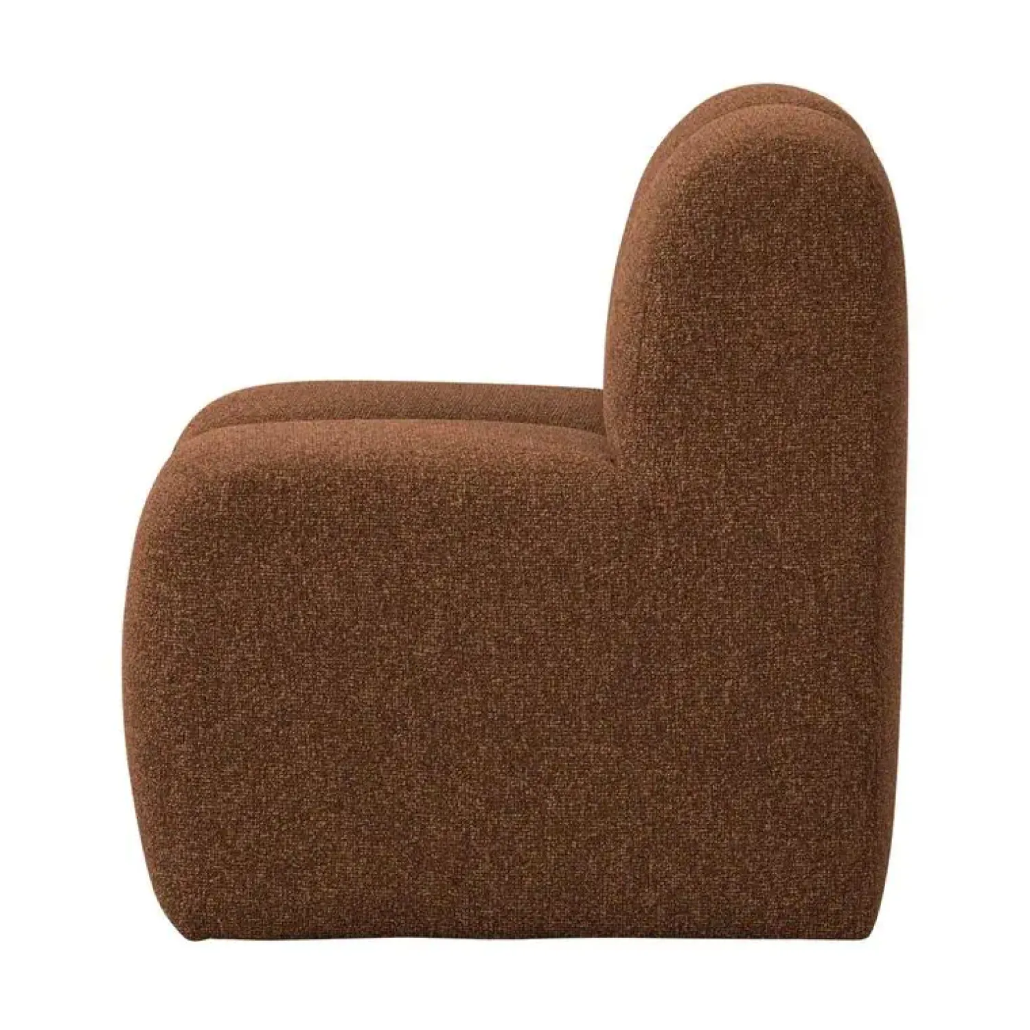WOOOD Eetkamerbanken|Eetkamerbanken|Mojo Eetkamerbank Met Rugleuning Bouclé Roestbruin Melange 84cm
