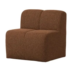 WOOOD Eetkamerbanken|Eetkamerbanken|Mojo Eetkamerbank Met Rugleuning Bouclé Roestbruin Melange 84cm