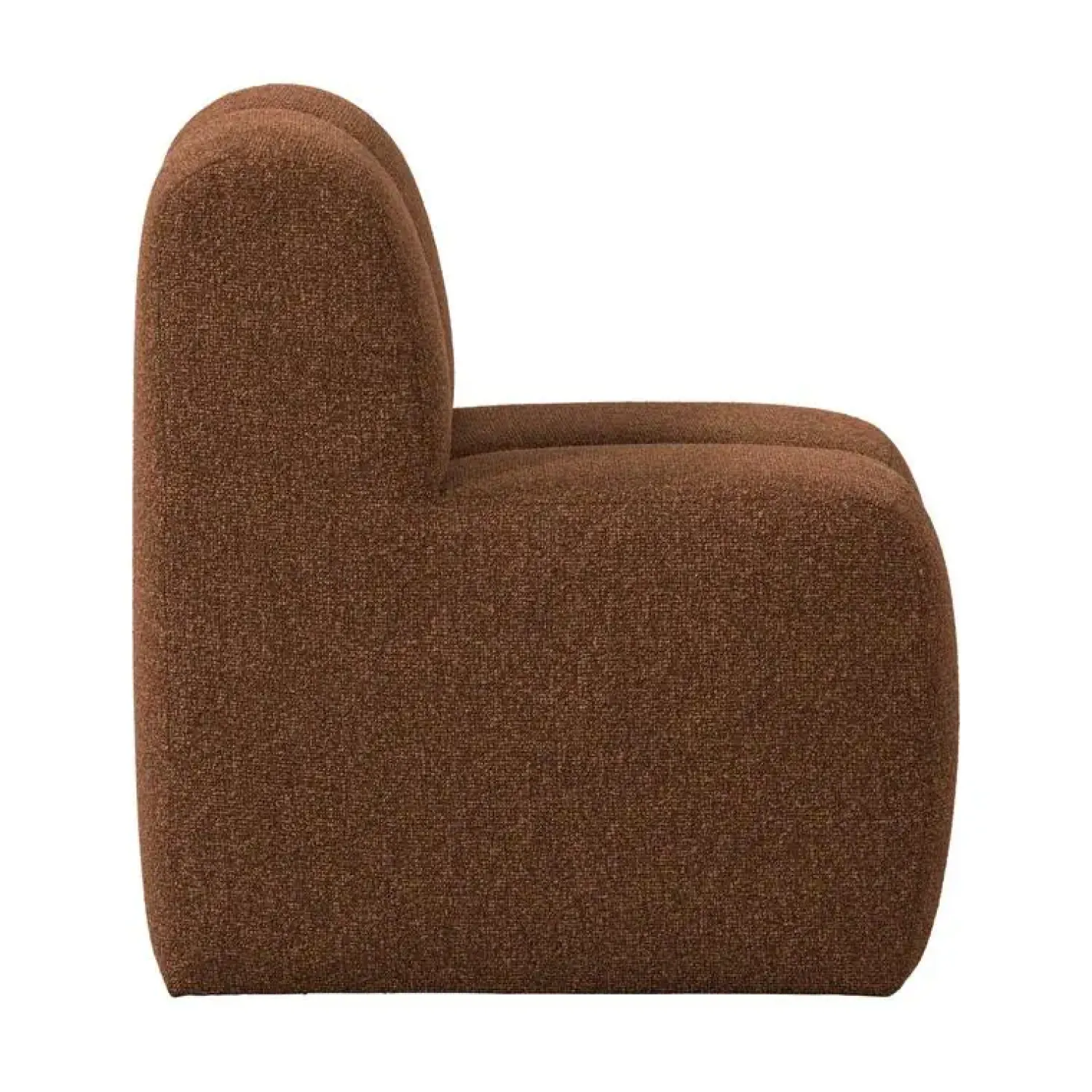 WOOOD Eetkamerbanken|Eetkamerbanken|Mojo Eetkamerbank Met Rugleuning Bouclé Roestbruin Melange 84cm