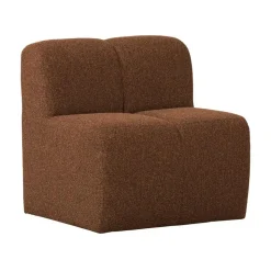 WOOOD Eetkamerbanken|Eetkamerbanken|Mojo Eetkamerbank Met Rugleuning Bouclé Roestbruin Melange 84cm