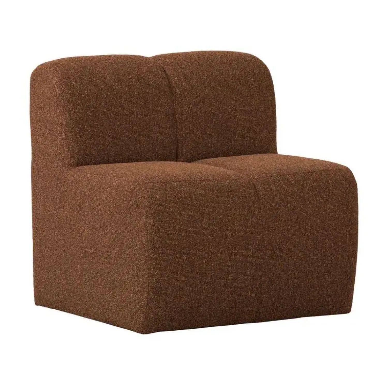 WOOOD Eetkamerbanken|Eetkamerbanken|Mojo Eetkamerbank Met Rugleuning Bouclé Roestbruin Melange 84cm