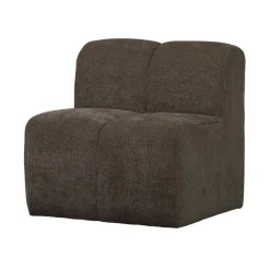 WOOOD Eetkamerbanken|Eetkamerbanken|Mojo Eetkamerbank Met Rugleuning Ribstof Bruin 84cm