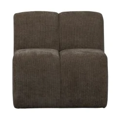 WOOOD Eetkamerbanken|Eetkamerbanken|Mojo Eetkamerbank Met Rugleuning Ribstof Bruin 84cm