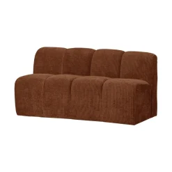 WOOOD Eetkamerbanken|Eetkamerbanken|Mojo Eetkamerbank Met Rugleuning Ribstof Roestbruin 164cm