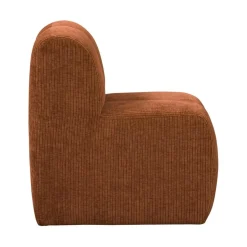 WOOOD Eetkamerbanken|Eetkamerbanken|Mojo Eetkamerbank Met Rugleuning Ribstof Roestbruin 84cm