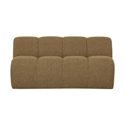 WOOOD Eetkamerbanken|Eetkamerbanken|Mojo Eetkamerbank Rugleuning Bouclé Geel/Bruin Melange 164cm