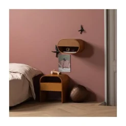 WOOOD Nachtkastjes|Industriele Kasten|Momo Zwevend Nachtkastje Bruin 39cm