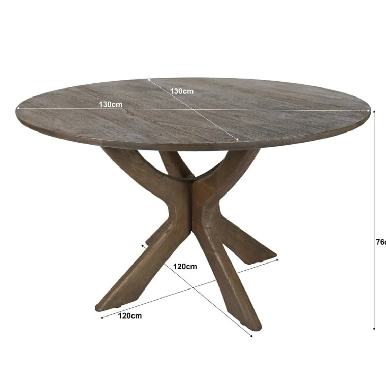 Livingfurn Eettafels|Montreaux Eettafel Bruin rond 130cm