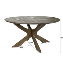 Livingfurn Eettafels|Montreaux Eettafel Bruin rond 150cm