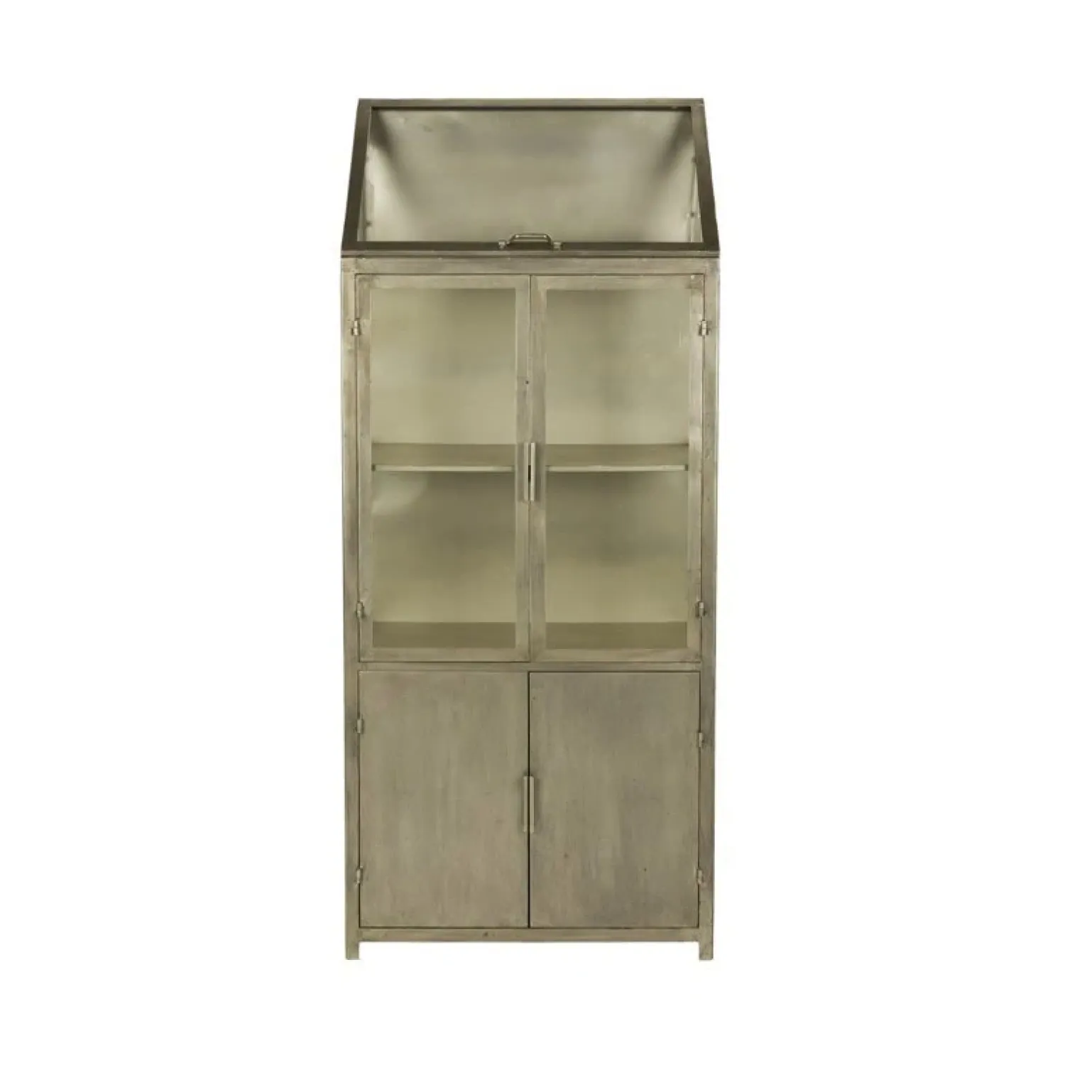 Dutchbone Vitrinekasten|Industriele Kasten|Monviso Vitrinekast Messing 64cm