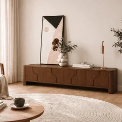 Vane Living Industriele Kasten|Tv Meubels|Moos Tv meubel walnoot 200cm