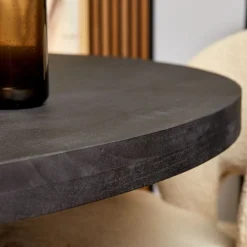 Furndea Eettafels|Morada eettafel industrieel rond mangohout zwart 130cm