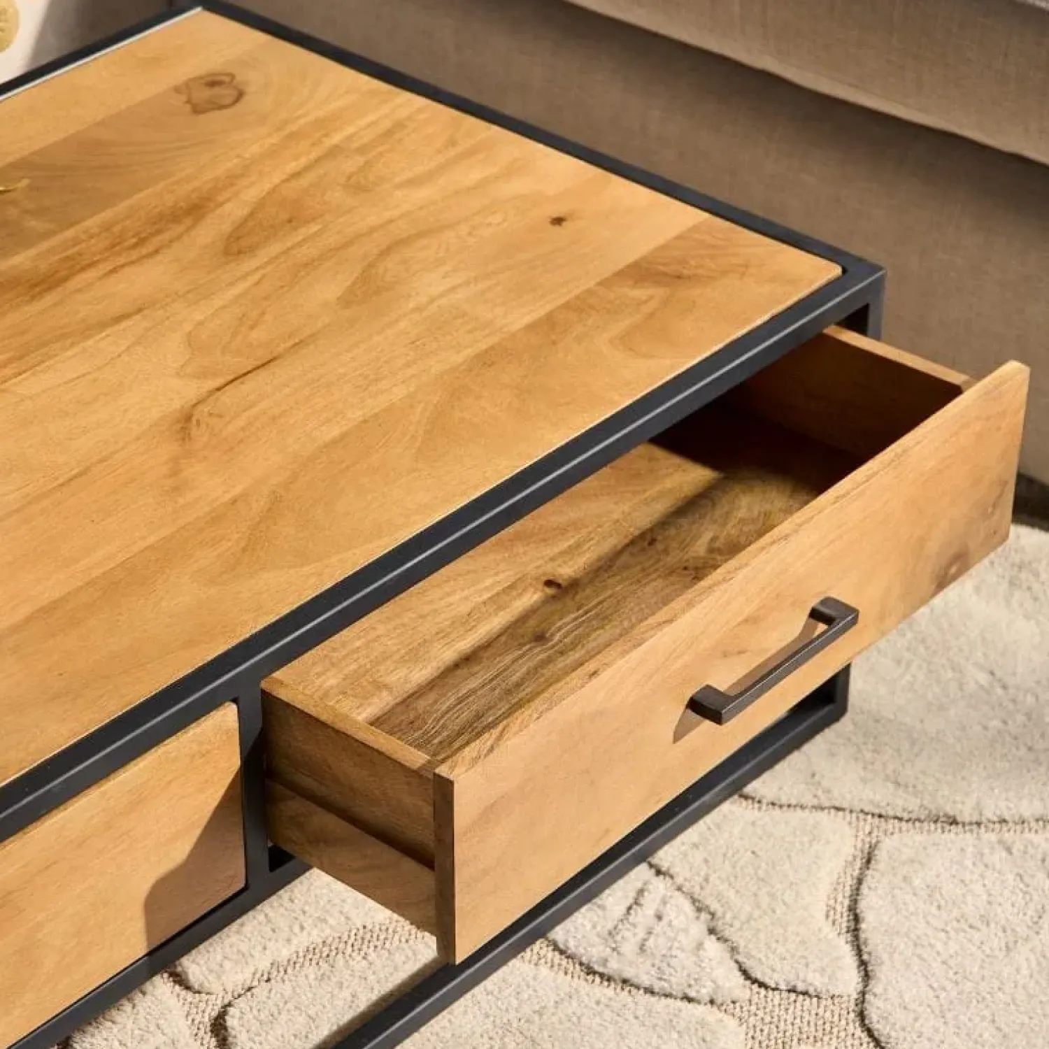 Furndea Salontafels|Morada salontafel industrieel rechthoek Warm mangohout
