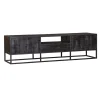 Furndea Industriele Kasten|Tv Meubels|Morada tv meubel industrieel mangohout zwart 145cm