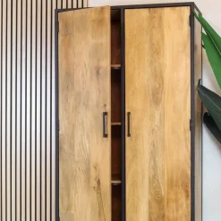 Furndea Wandkasten|Industriele Kasten|Morada Wandkast naturel Mangohout 90cm