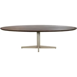 Mysons Eettafels|Morgan Eettafel ovaal Walnoot - Beige onderstel 220cm