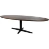 Mysons Eettafels|Morgan Eettafel ovaal Walnoot - Zwart onderstel 190cm