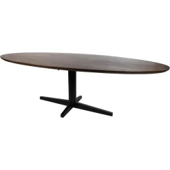 Mysons Eettafels|Morgan Eettafel ovaal Walnoot - Zwart onderstel 190cm